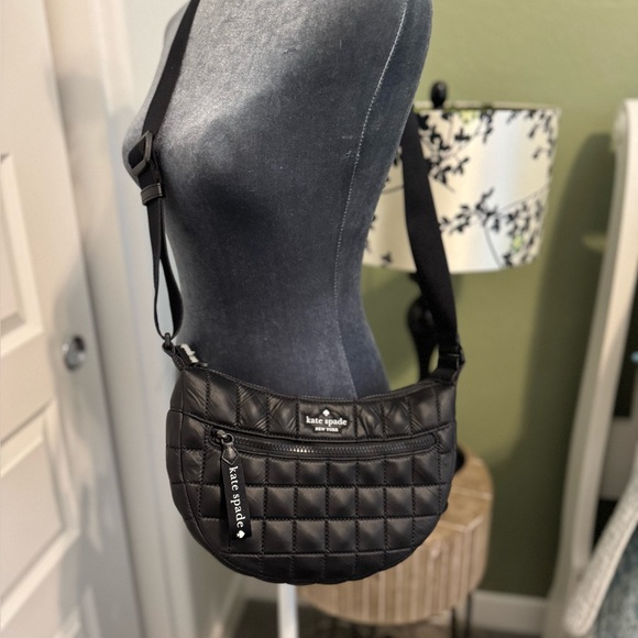 kate spade Handbags - Kate Spade Black Quilted Sling Bag EUC